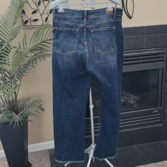 Judy Blue sz 16W blue high waist button fly wide leg denim jeans - Picture 2 of 4